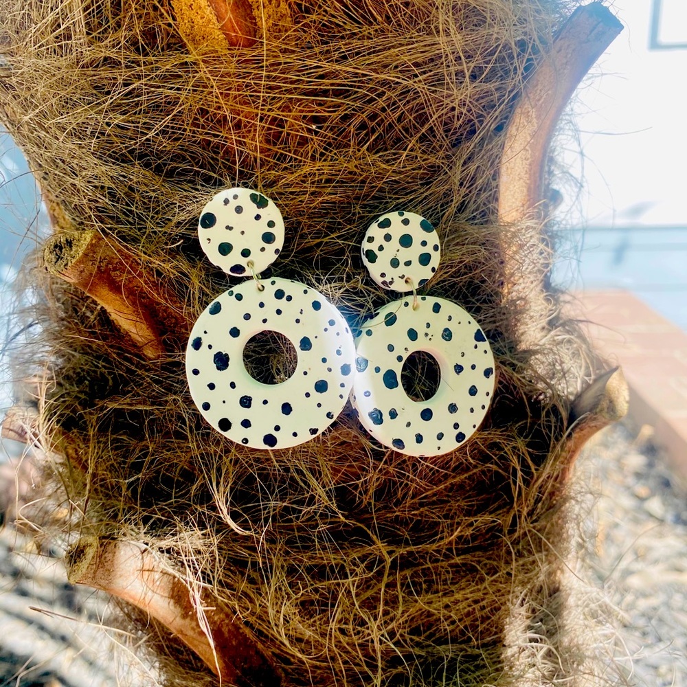 Polka dots polymer clay earrings